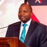 Kenya Re acting Managing Director Michael Mbeshi during the release of the firm’s 2022 financial performance in Nairobi on March 28, 2023.