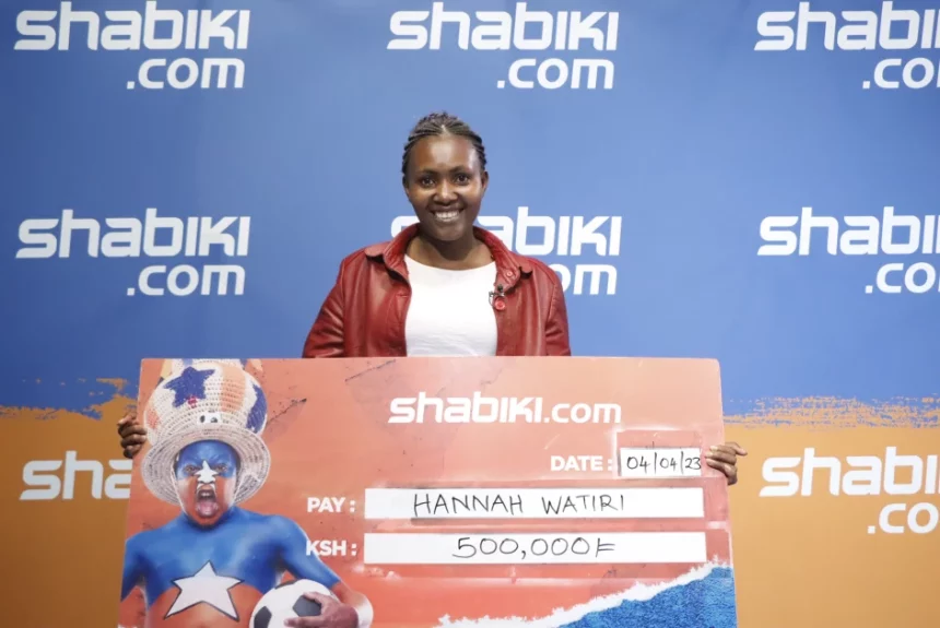 Hannah Watiri Mwihaki, a winner of the Kaende Jackpot by Shabiki.com.