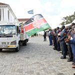 President William Ruto flags off oxygen gas cylinders to counties across the country on April 17, 2023.