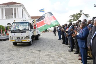 President William Ruto flags off oxygen gas cylinders to counties across the country on April 17, 2023.