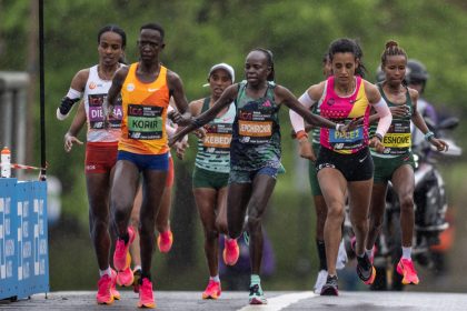 Peres Jepchirchir competes at the London Marathon