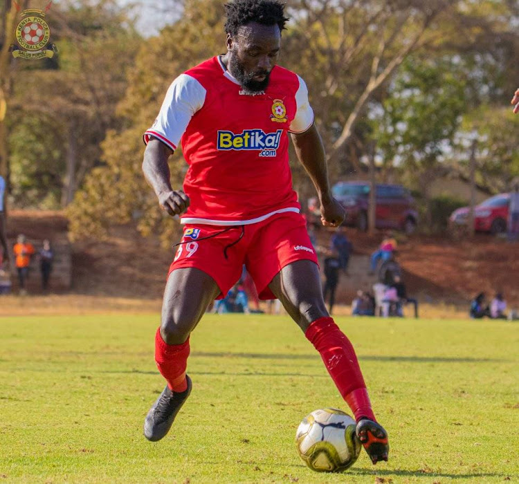 Police FC attacker Elvis Rupia controls the ball during a past FKF-PL match